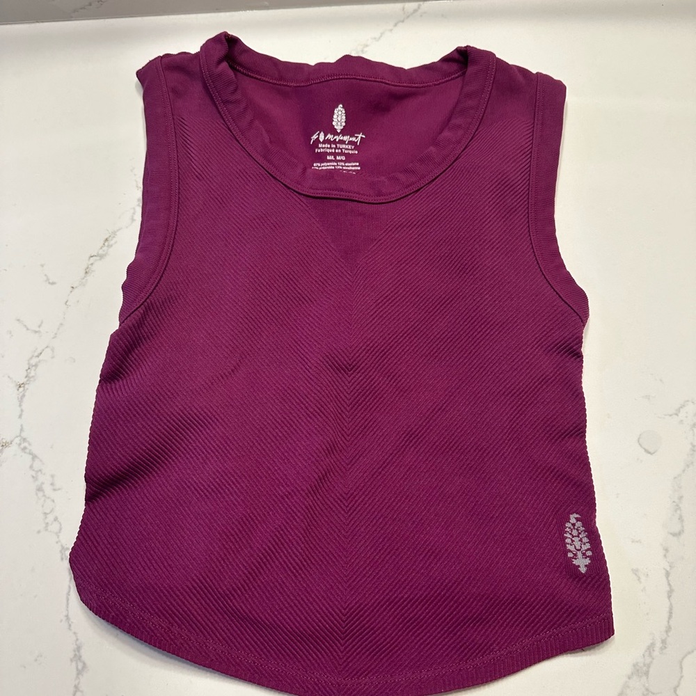 Free People Plum Ribbed Tank Top